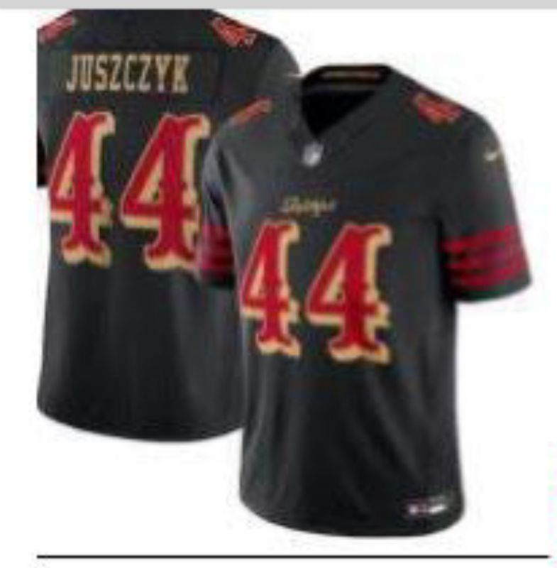 Men 2025 San Francisco 49ers #44 Juszczyk black 5th generation Throwback Nike Limited NFL Jersey style 031